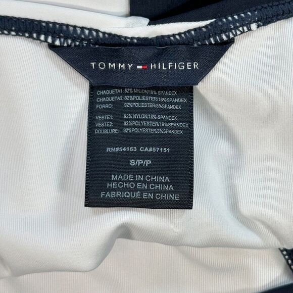 Tommy Hilfiger Colorblock V-Cut Swim Bikini Bottoms Women's Small Navy White New - Picture 7 of 8